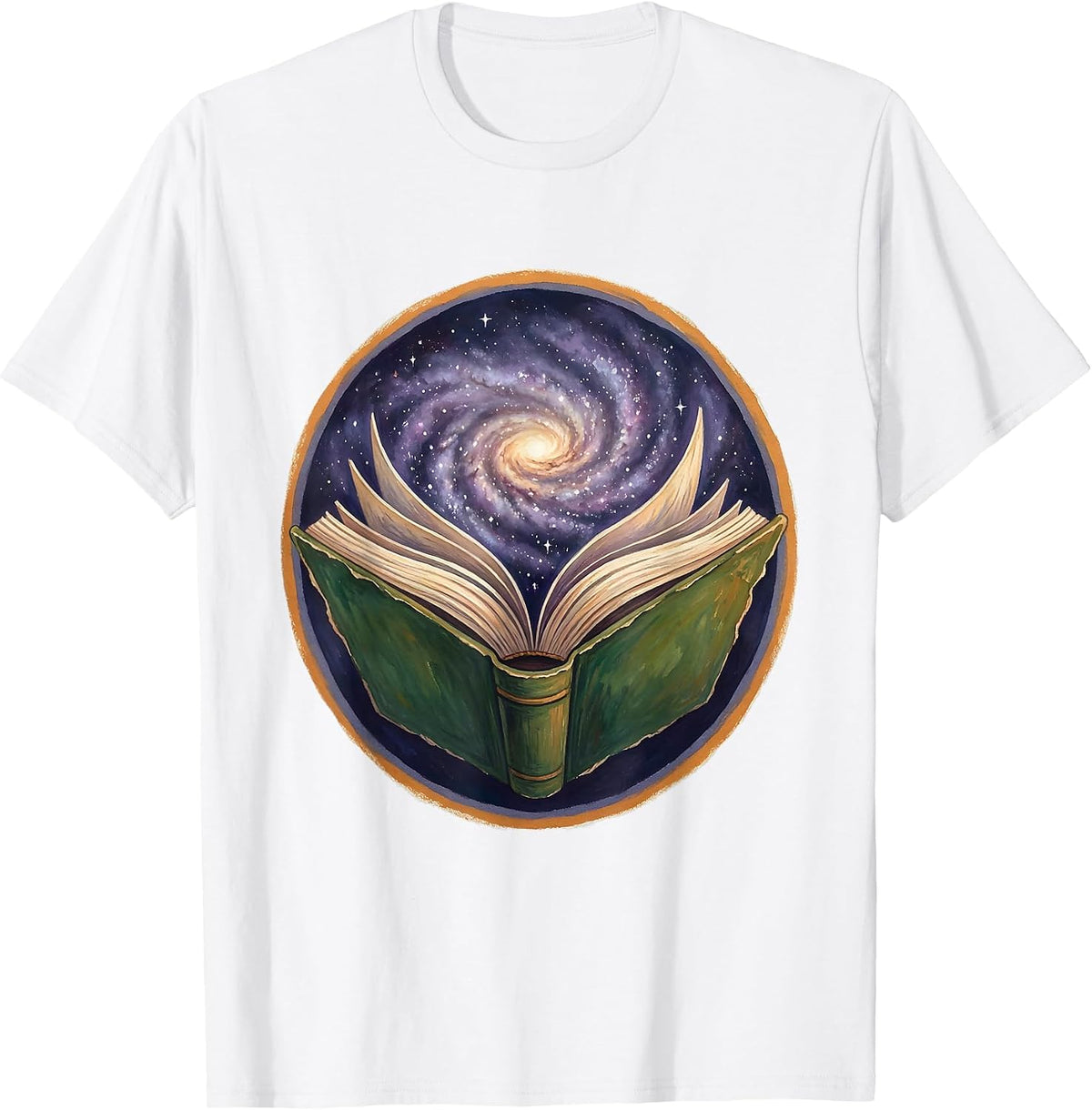 Open Book Galaxy Universe Reading Lover Gift T-Shirt - White