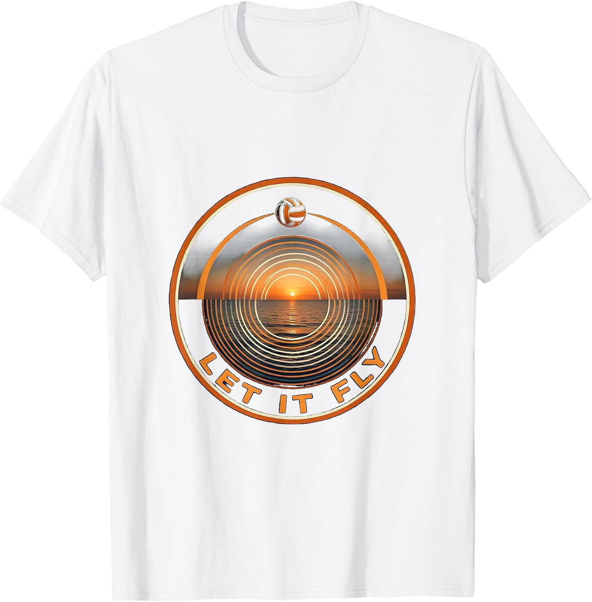 Let It Fly Volleyball Graphic Design T-Shirt - White