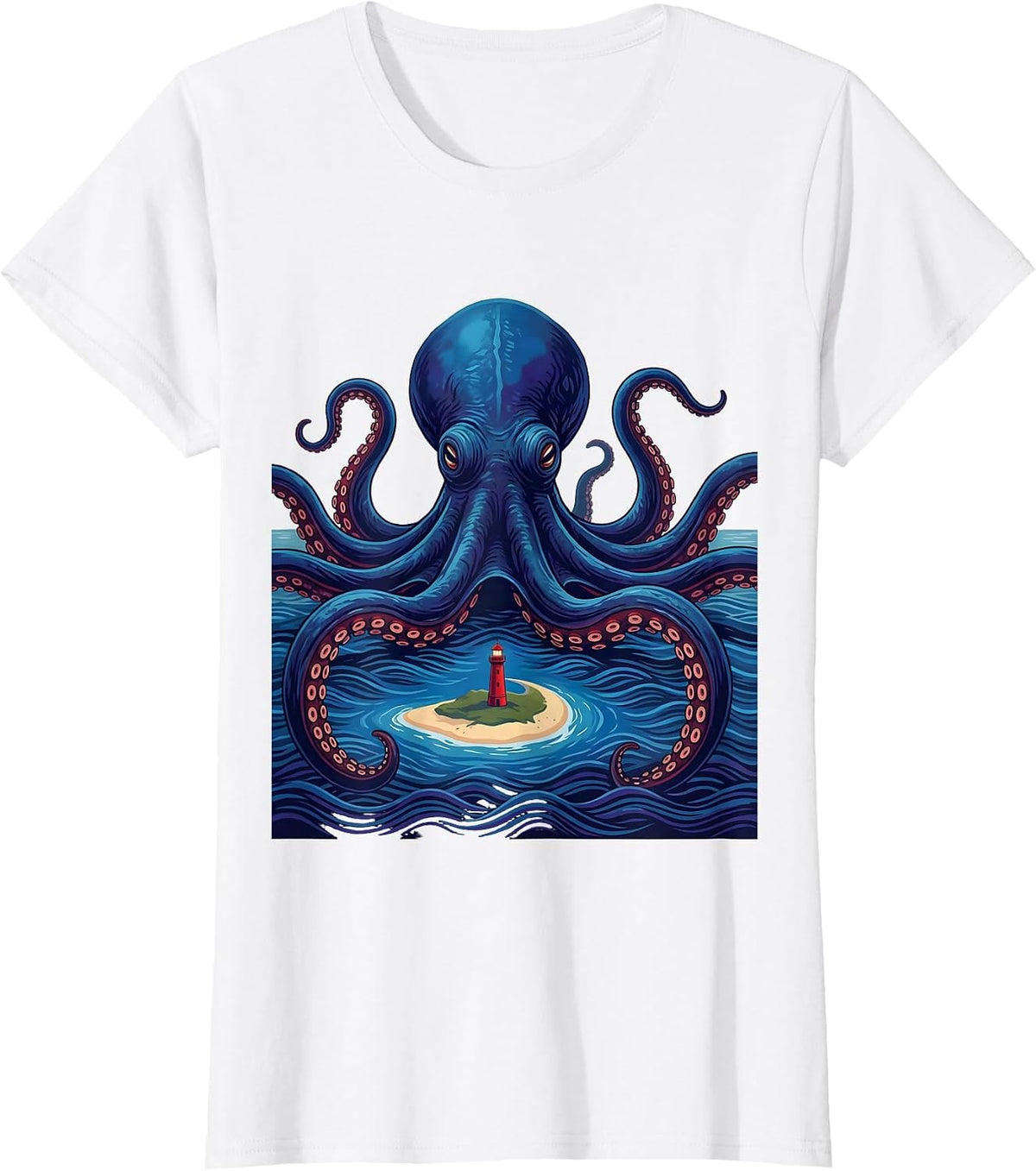 Kraken Ukiyo-e Octopus Lover Sea Monster Vintage Art T-Shirt - White