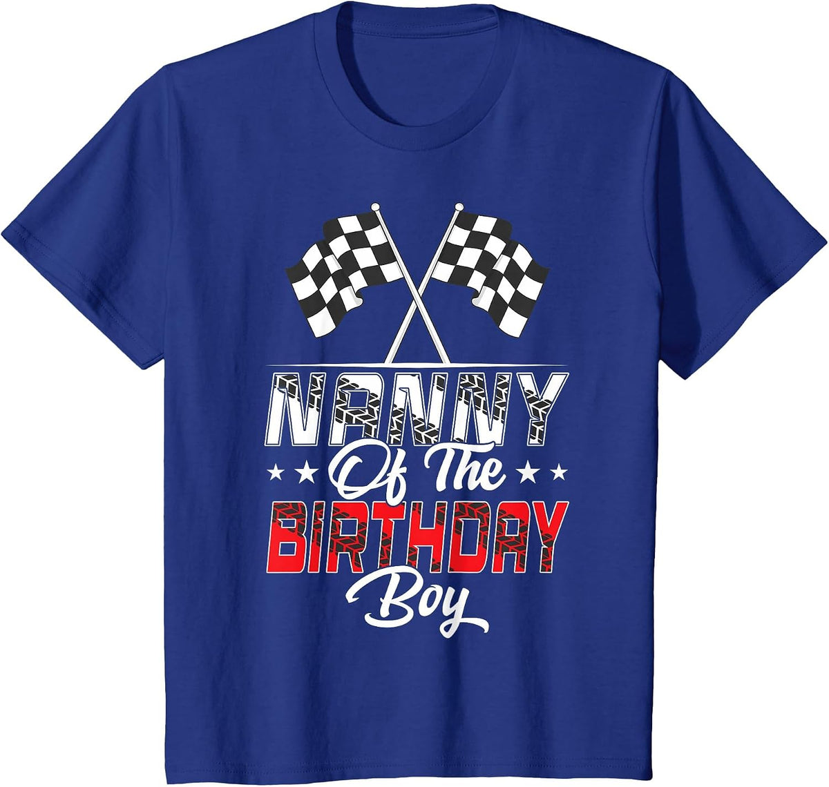 Race Car Nanny of The Birthday Boy Racing Family Pit Crew T-Shirt - Royal Blue