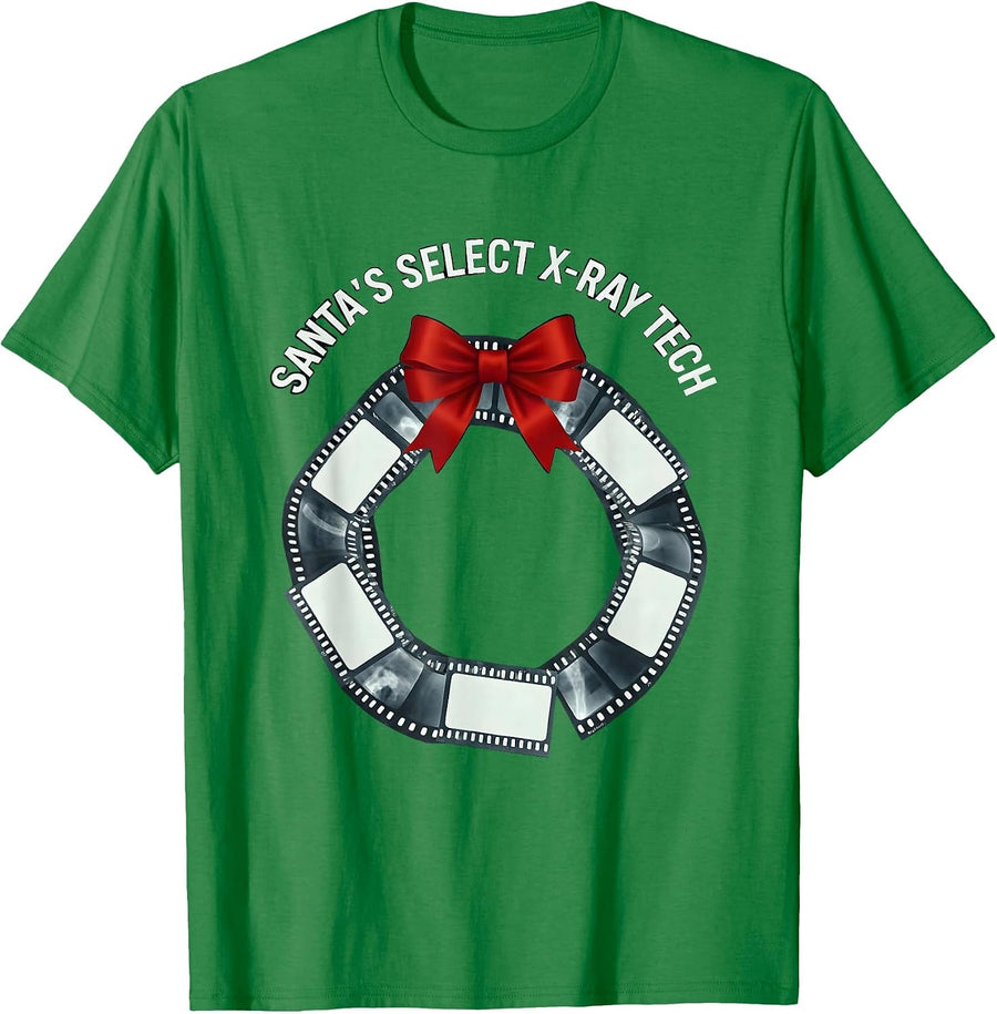 Men's Santa's Select X-Ray Tech Radiology Tech Christmas Humor T-Shirt - Kelly Green