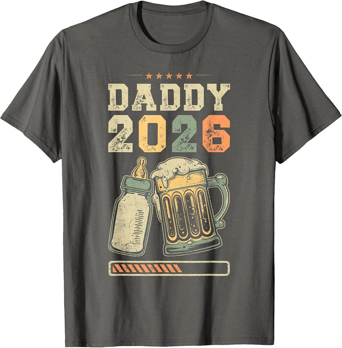 Daddy 2026, Baby Announcement, Expecting Father, Future Dad T-Shirt - Asphalt Grey