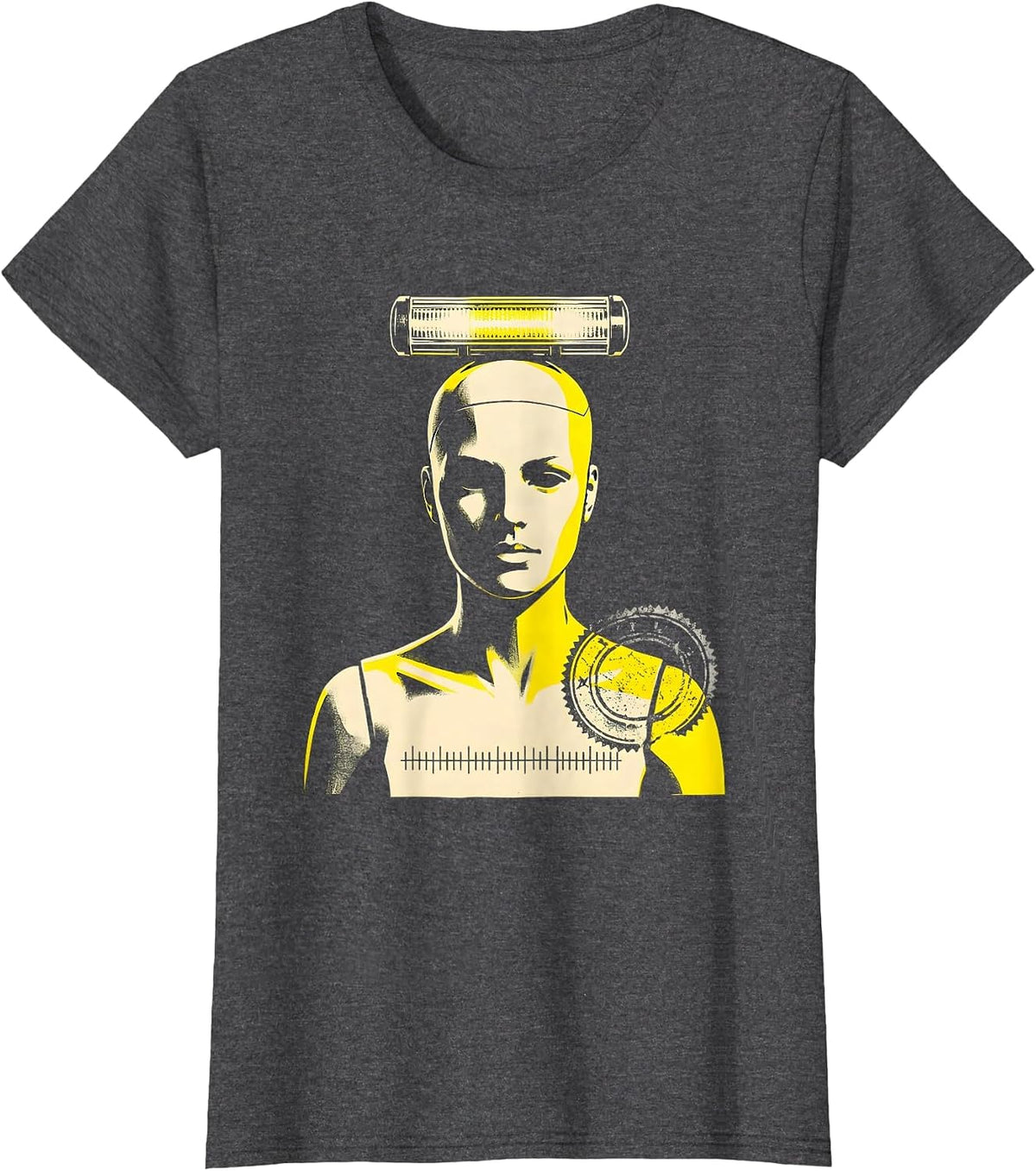 Women's Blunt Mannequin Emergency Light-Bar EMT Paramedic Humor T-Shirt - Dark Heather Grey