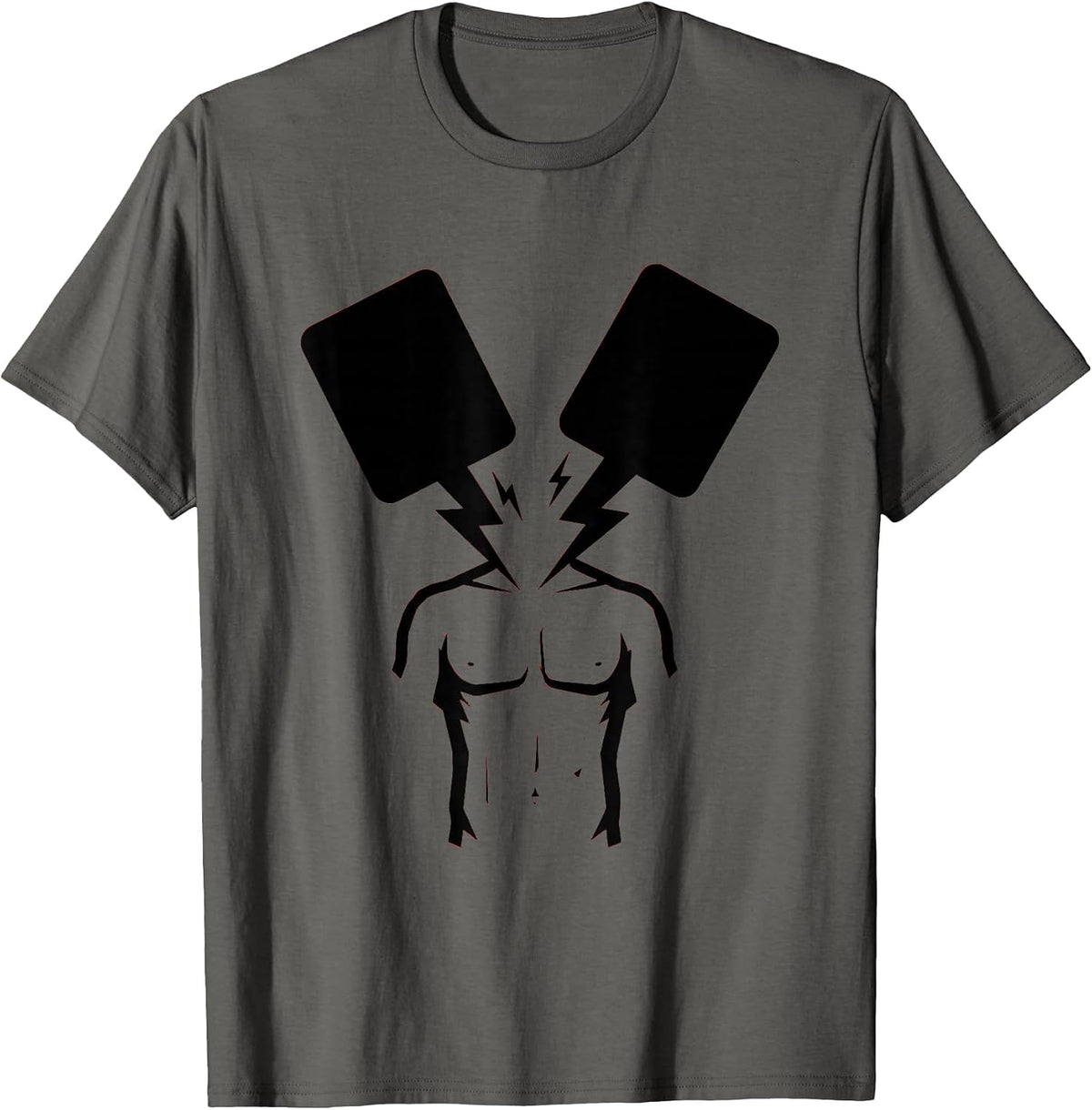 Men's EMT Defibrillator Paddles Sparking Graphic T-Shirt - Asphalt Grey