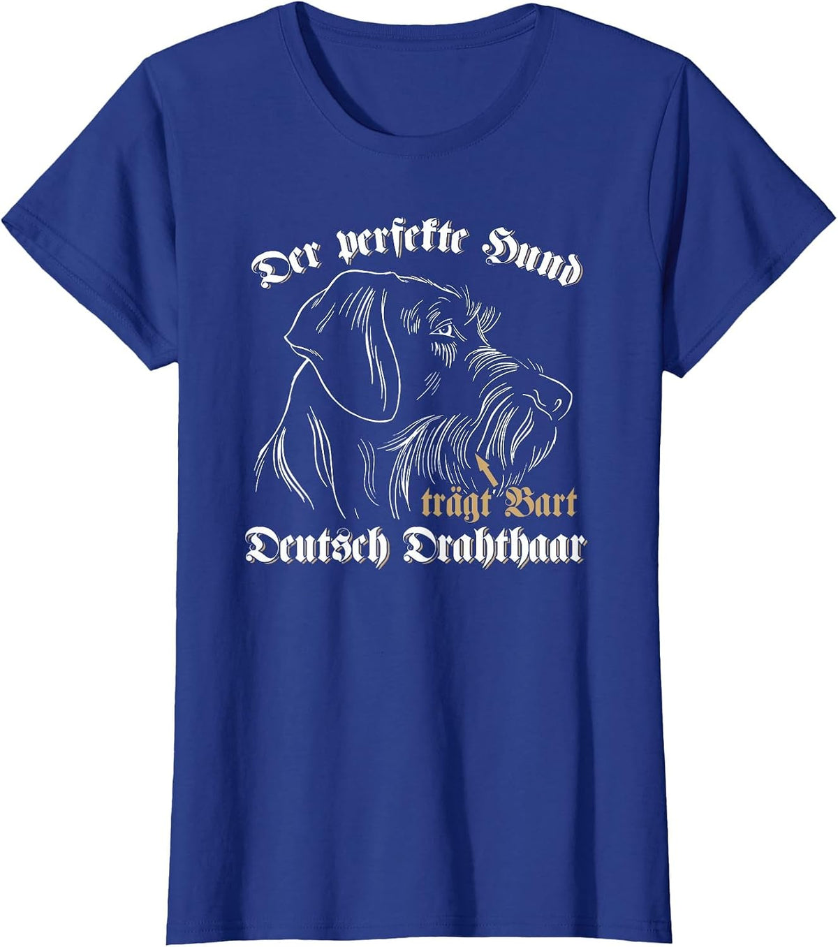 German Wirehaired The Perfect Dog Wearing Beard Dog Head T-Shirt - Royal Blue