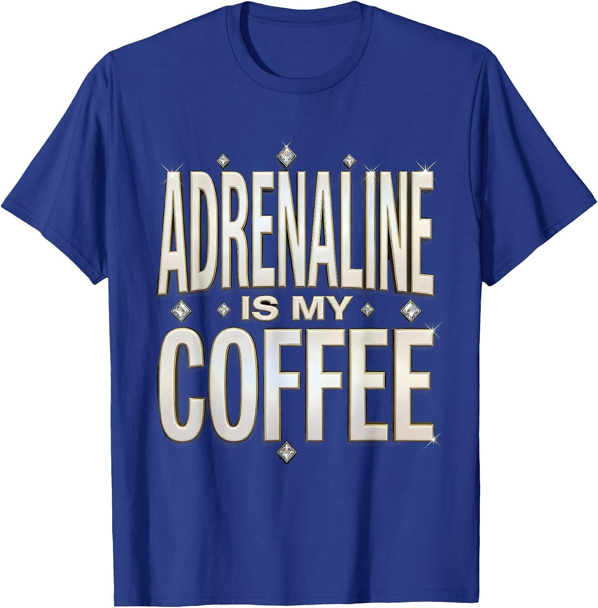 Men's Adrenaline Is My Coffee EMT Design T-Shirt - Royal Blue