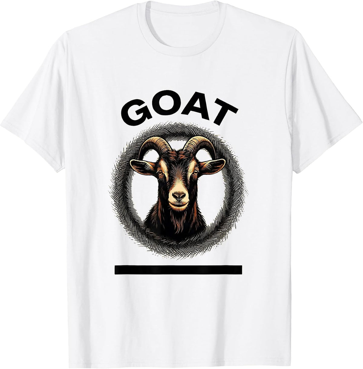 Men's Goat Minimalist Badge Patch Line Art Animal T-Shirt - White