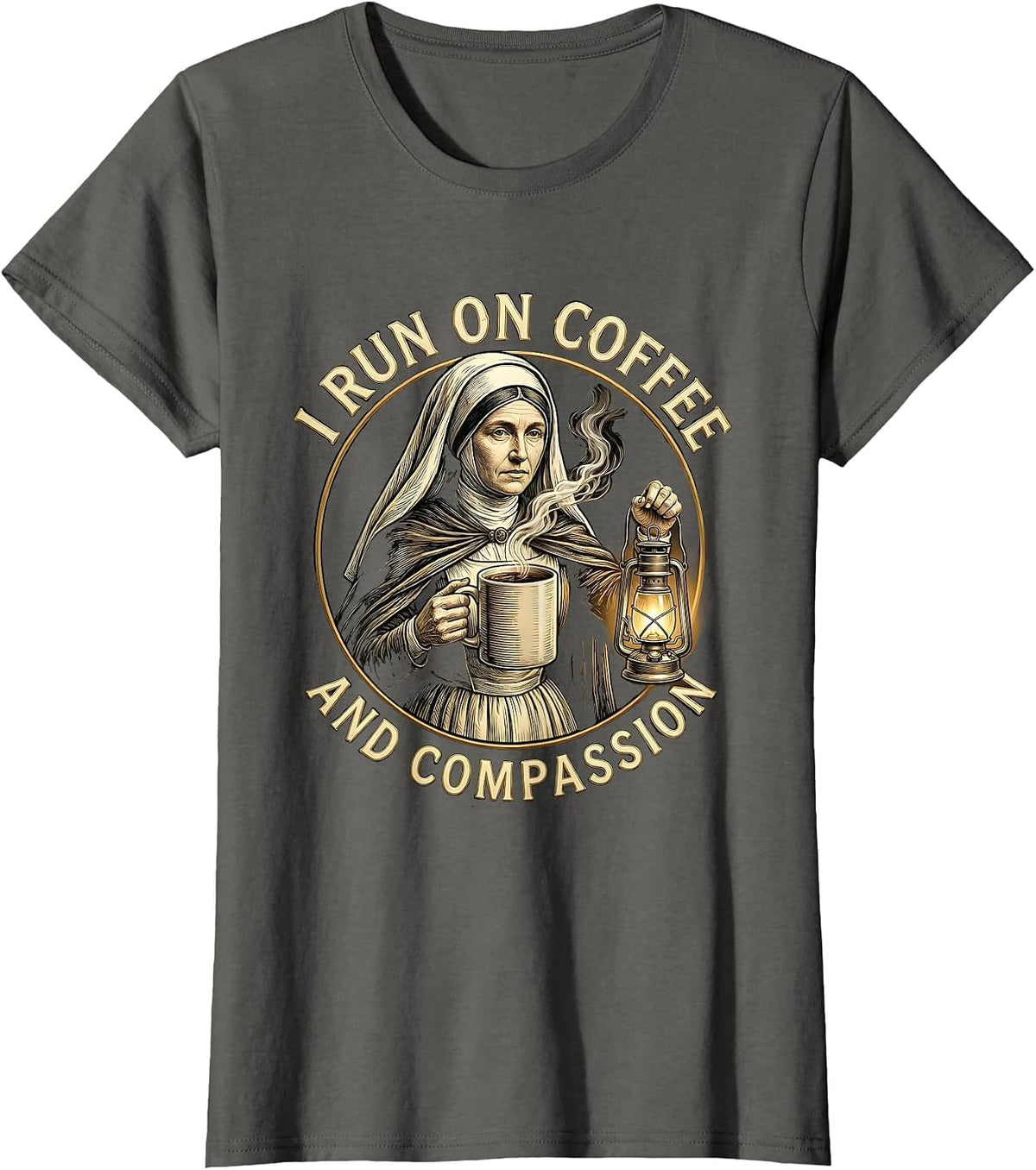 Women's I Run On Coffee and Compassion Medical Assistant T-Shirt - Asphalt Grey