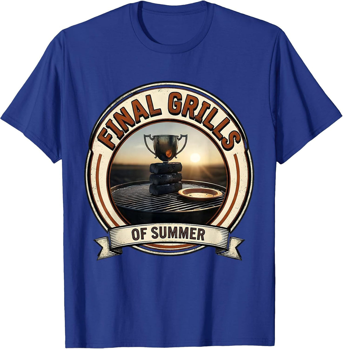 Final Grills Of Summer BBQ Pitmaster Last Cookout Humor T-Shirt - Royal Blue