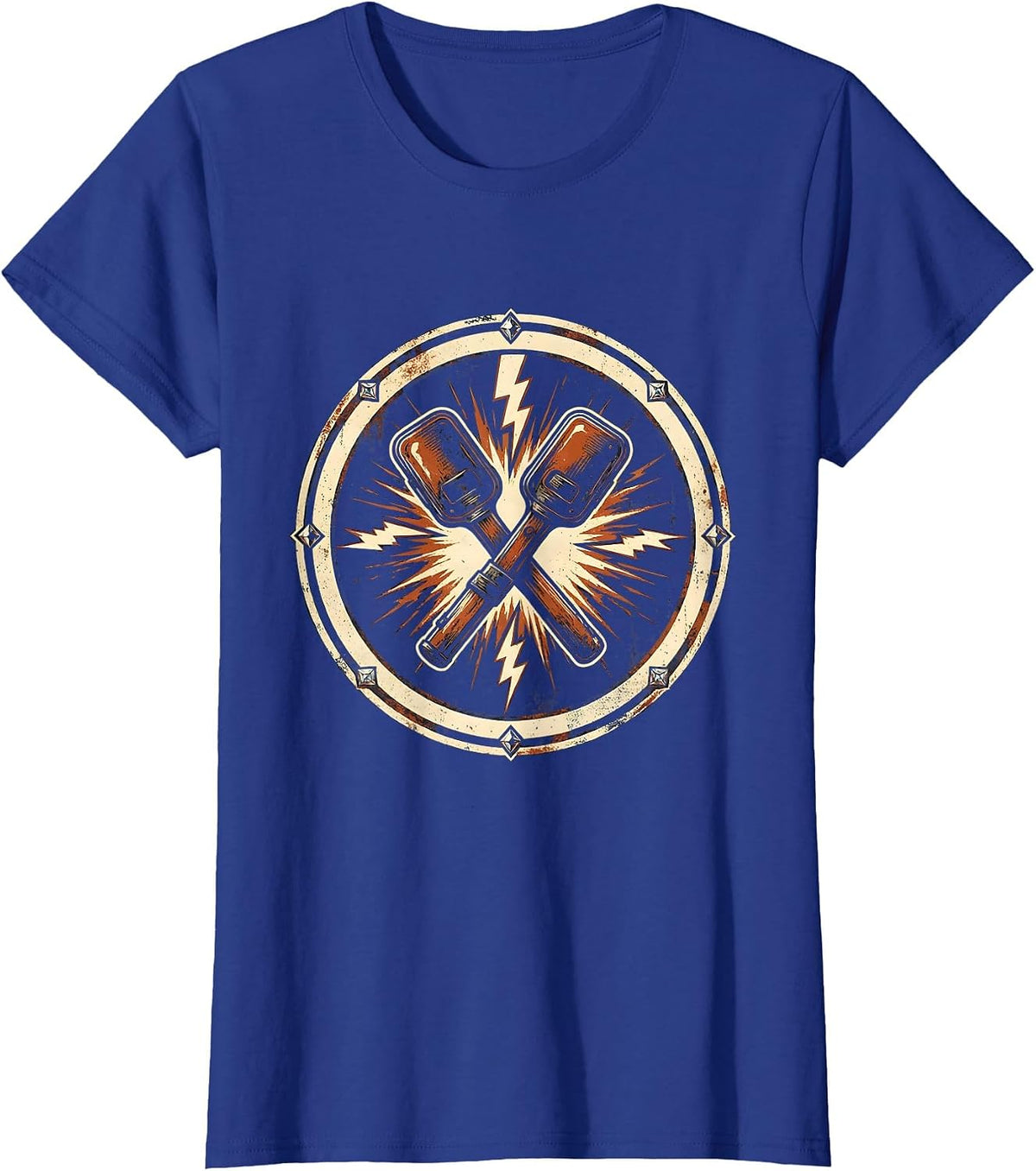 Women's EMT Defibrillator Paddles Electric Graphic T-Shirt - Royal Blue