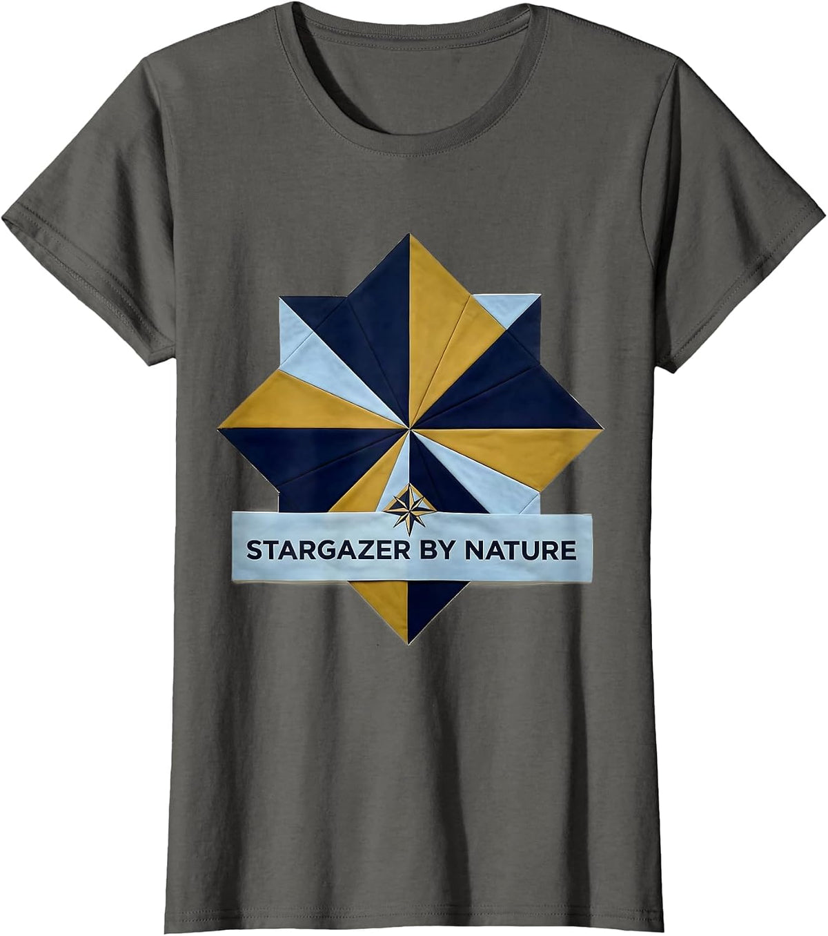 Women's Stargazer By Nature Galaxy Space Design T-Shirt - Asphalt Grey