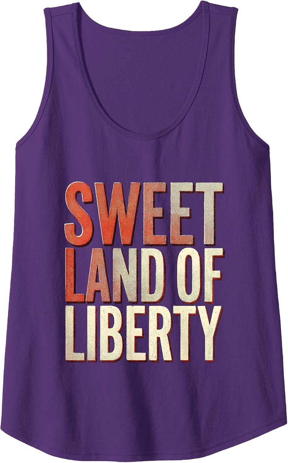 Sweet Land of Liberty American Pride Design Tank Top - Purple