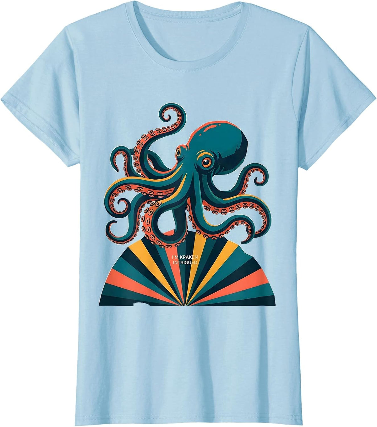 I'm Kraken Intrigued Funny Octopus Sea Monster Vintage T-Shirt - Baby Blue
