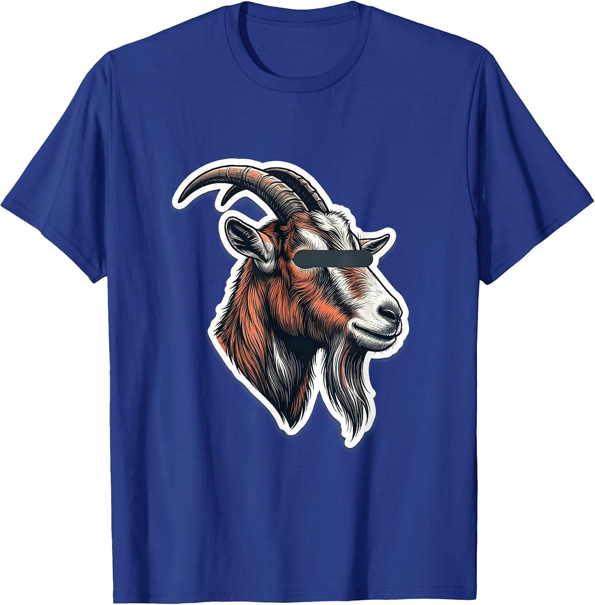 Men's Goat with Sunglasses Novelty Animal Humor T-Shirt - Royal Blue