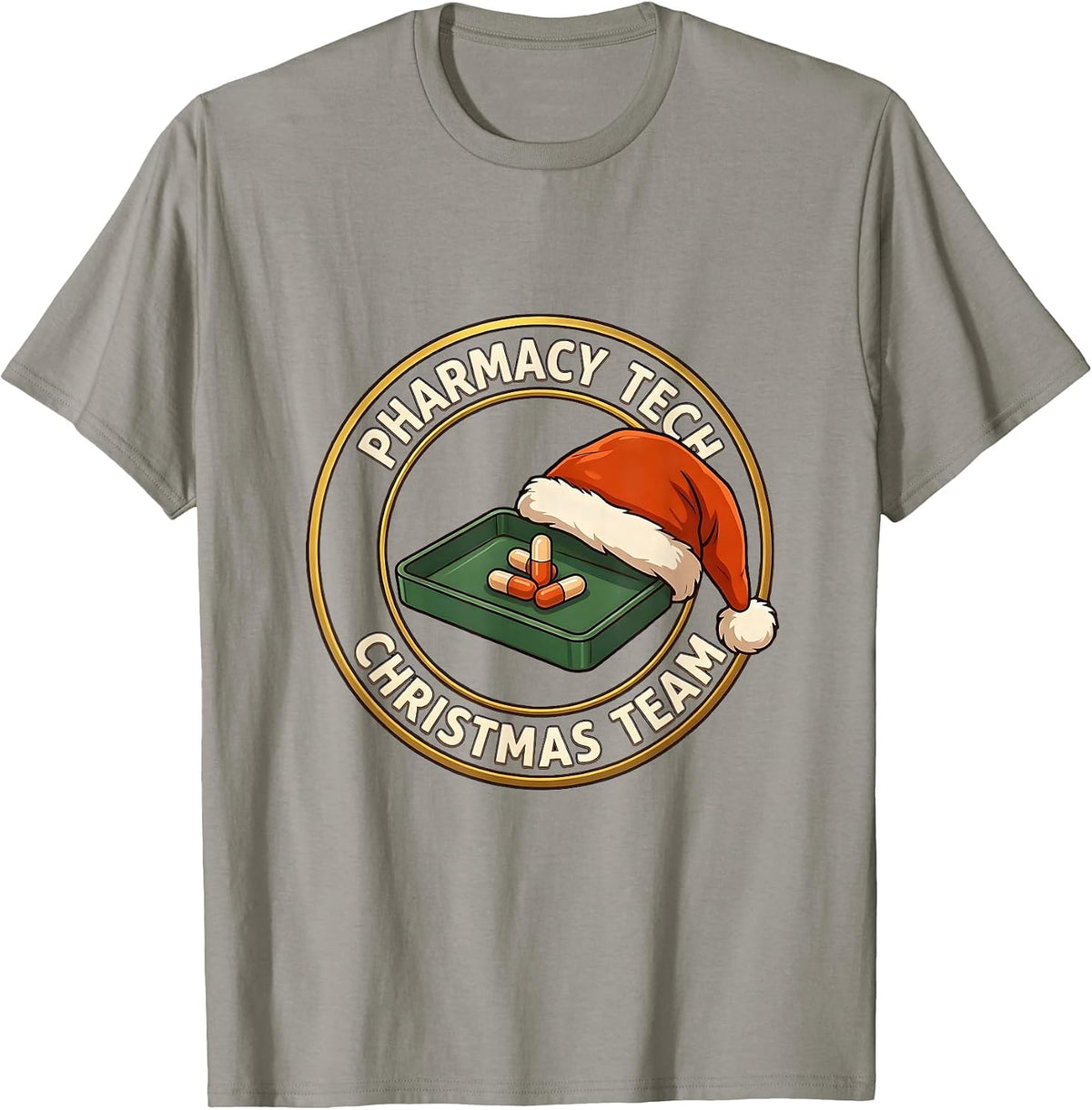 Men's Pharmacy Tech Christmas Team Funny Pharmacy Technician T-Shirt - Slate Grey