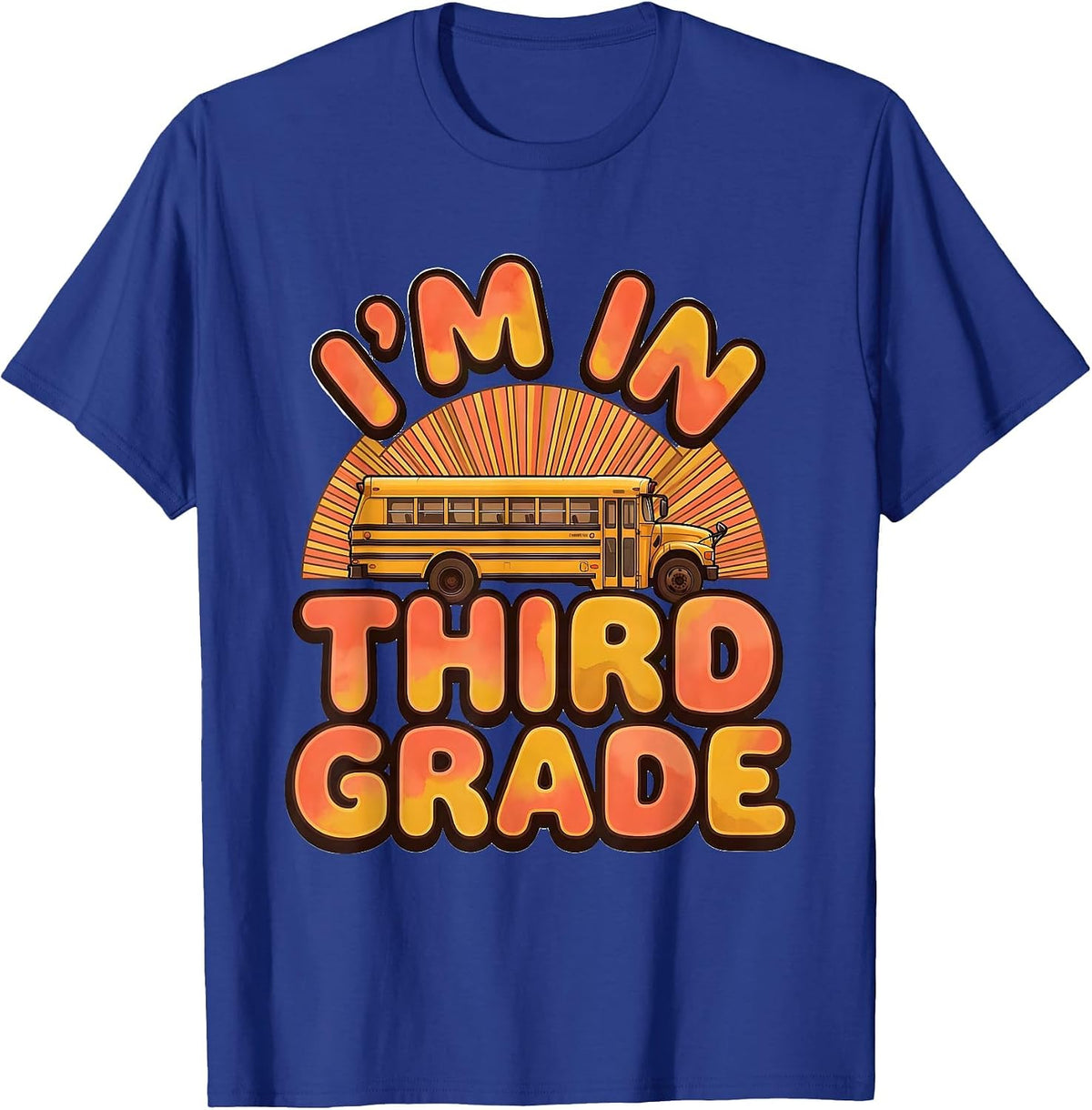 Men's I'm In Third Grade Retro 70s Tie Dye Back To School T-Shirt - Royal Blue