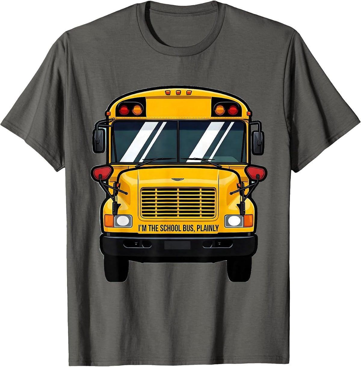 I'm The School Bus Plainly Funny School Bus Driver Halloween T-Shirt - Asphalt Grey