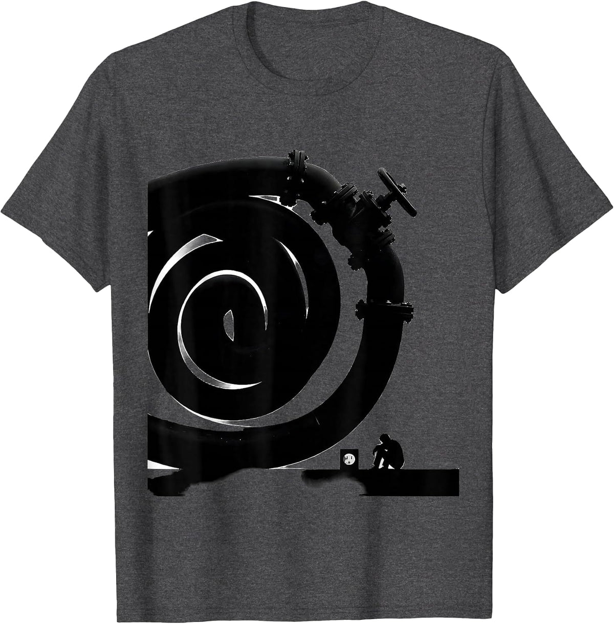 Massive Pipe Run Funny Plumber Occupation Humor T-Shirt - Dark Heather Grey