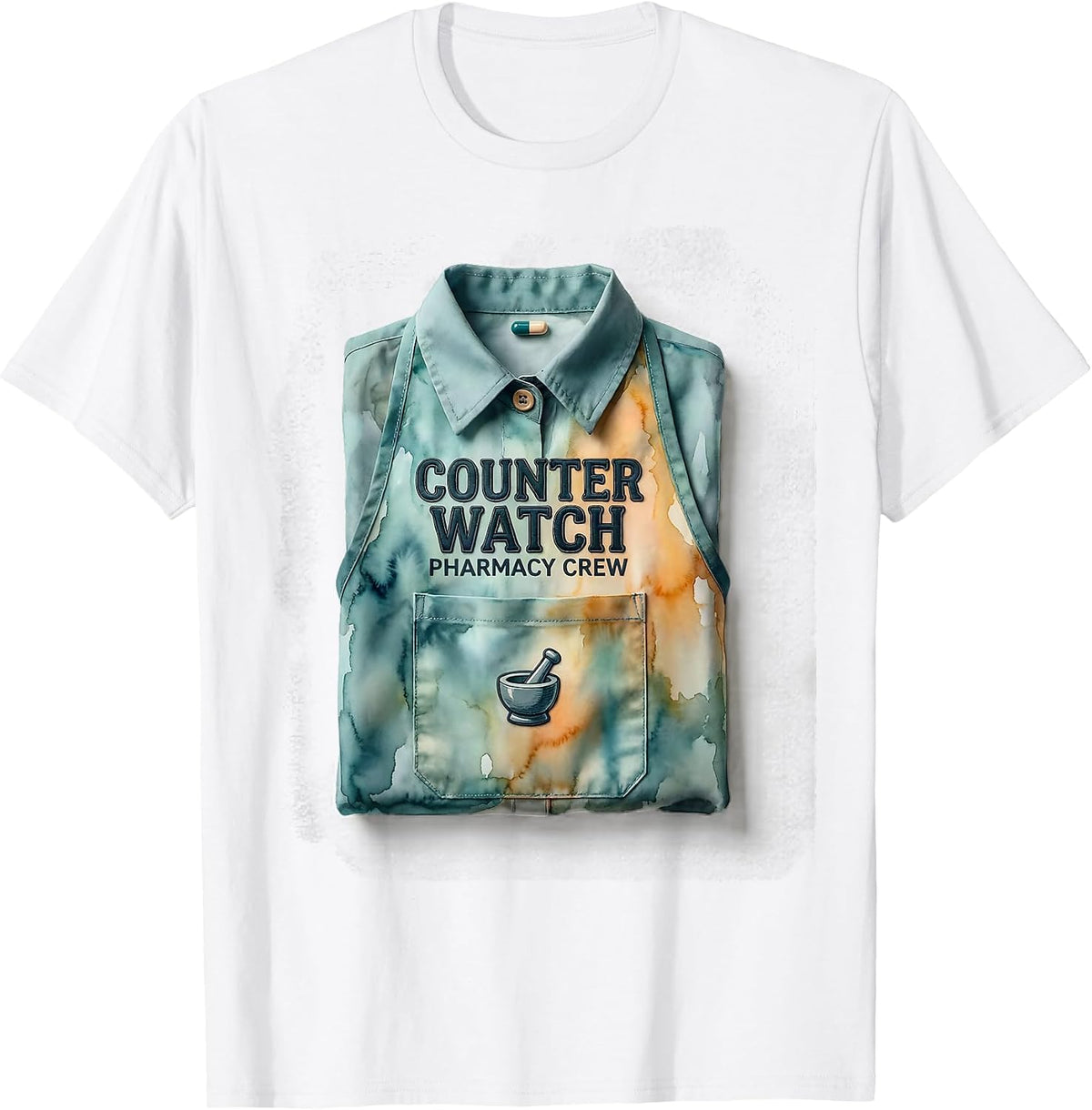 Men's Counter Watch Pharmacy Crew Funny Pharmacist Tech Crew T-Shirt - White