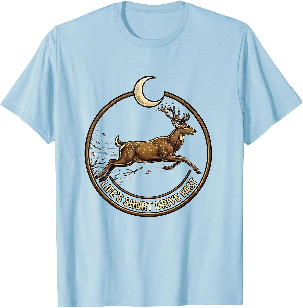 Men's Life's Short Drive Fast Car Enthusiast Design T-Shirt - Baby Blue