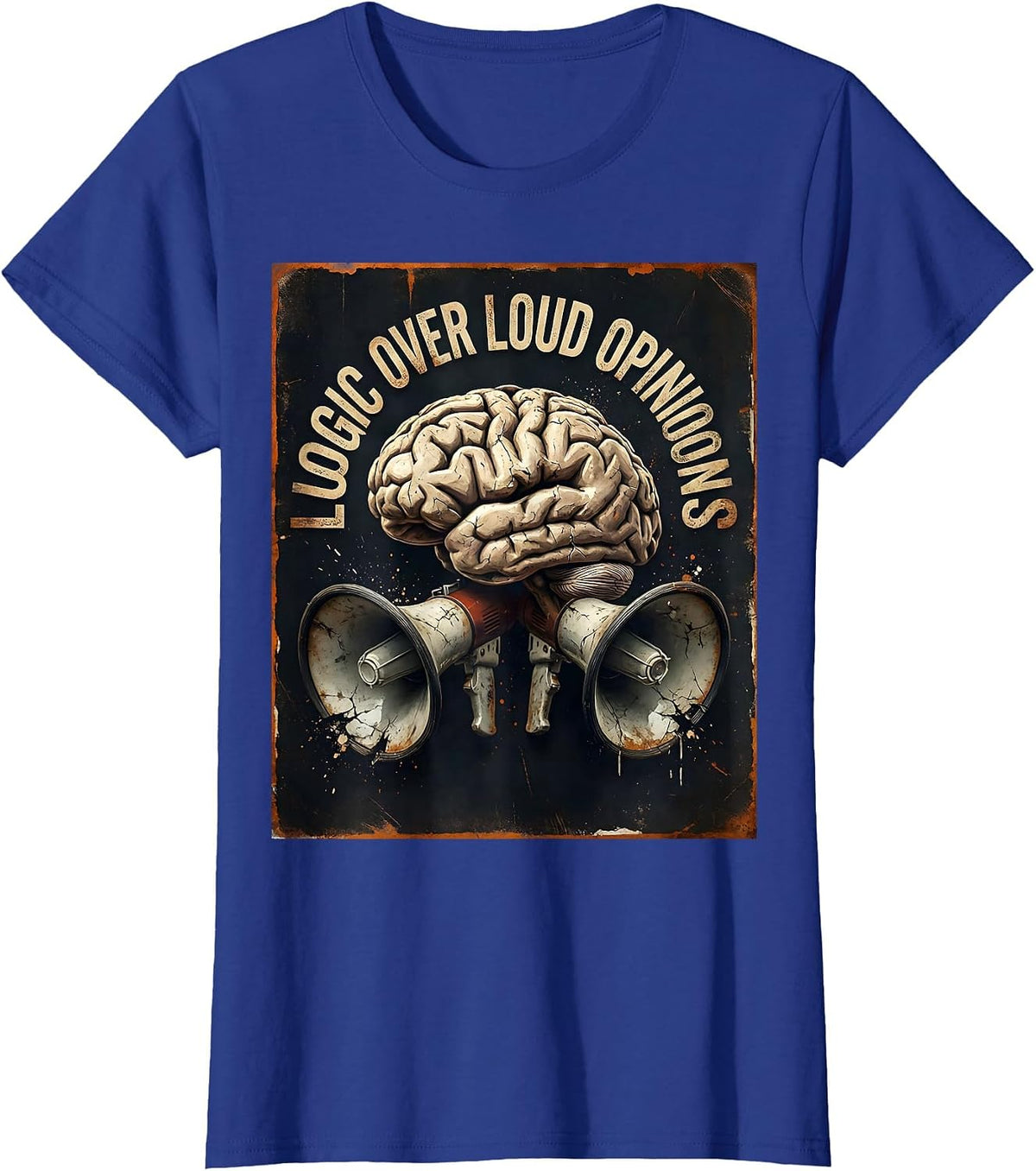 Women's Make Sense Common Again Logic Over Loud Opinions T-Shirt - Royal Blue