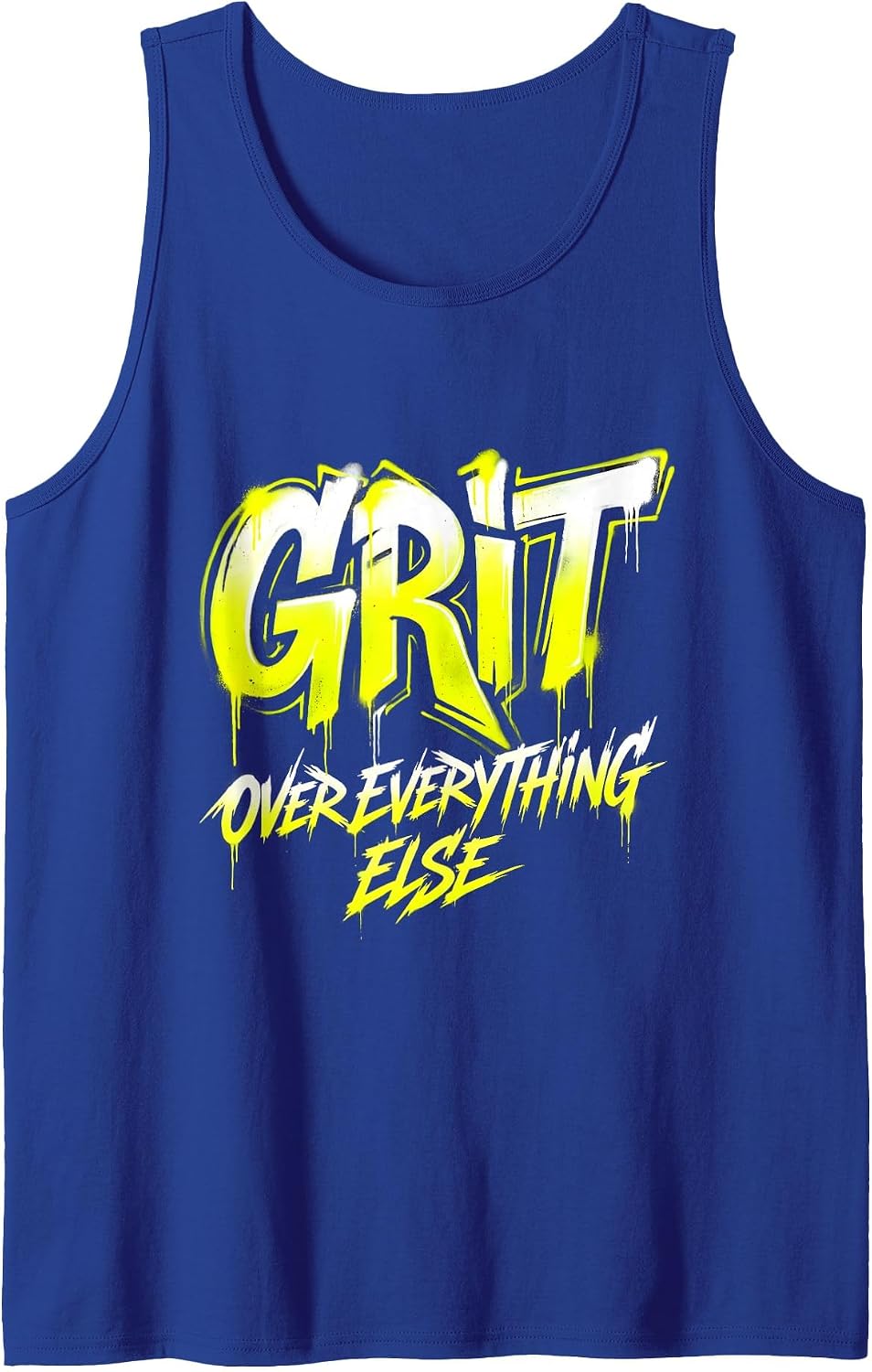 Grit Over Everything Motivational Design Tank Top - Royal Blue