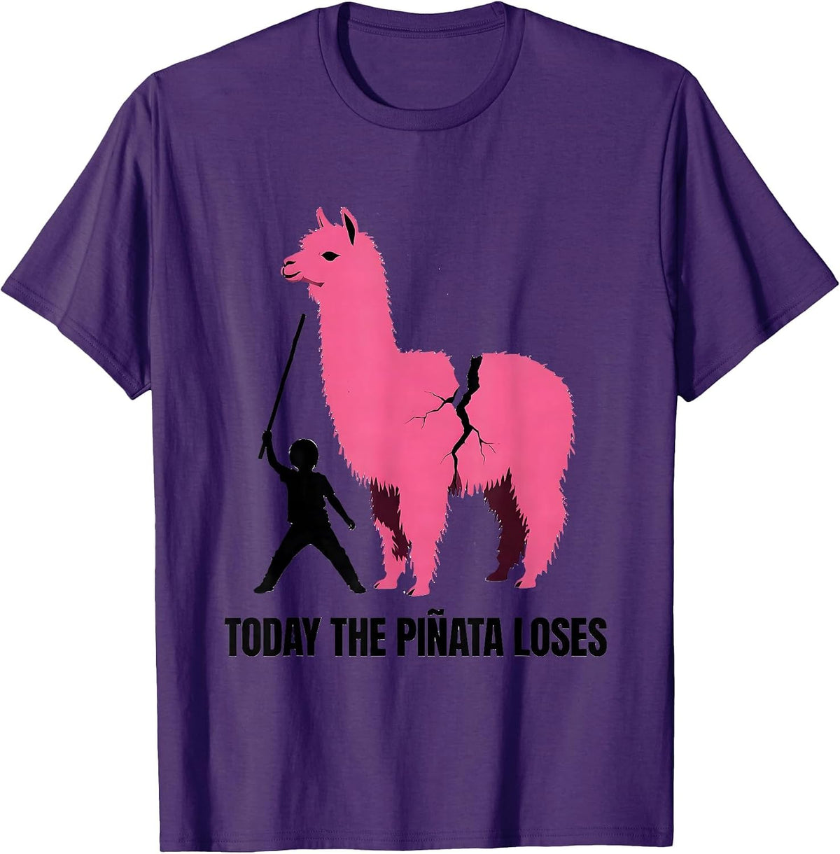 Today The Piñata Loses Funny Llama Pinata Birthday Boy Gamer T-Shirt - Purple