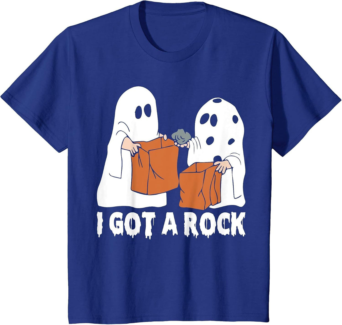 Funny Ghost Halloween Costume I Got A Rock Scary Ghost T-Shirt - Royal Blue