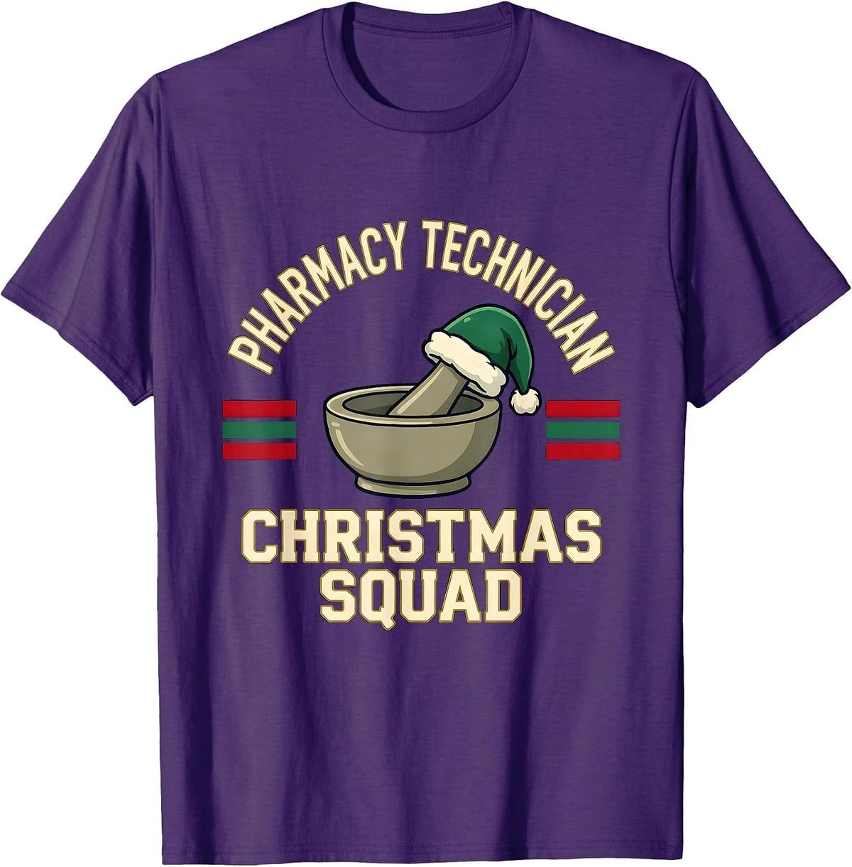Pharmacy Technician Christmas Squad Funny Pharmacy Tech T-Shirt - Purple
