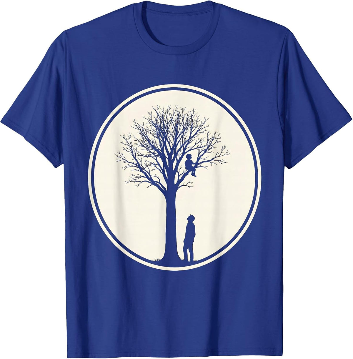 Boy Mom Tree Climbing Adventure Graphic T-Shirt - Royal Blue
