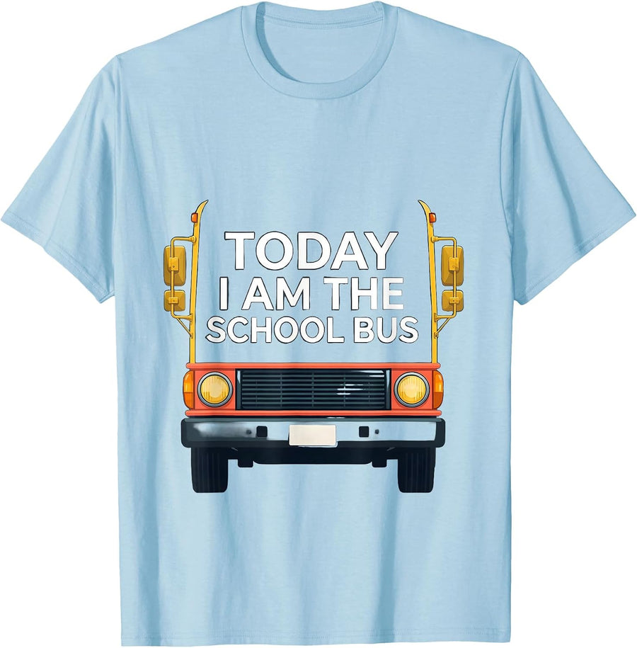 Men's Today I Am The School Bus Funny School Bus Driver Costume T-Shirt - Baby Blue