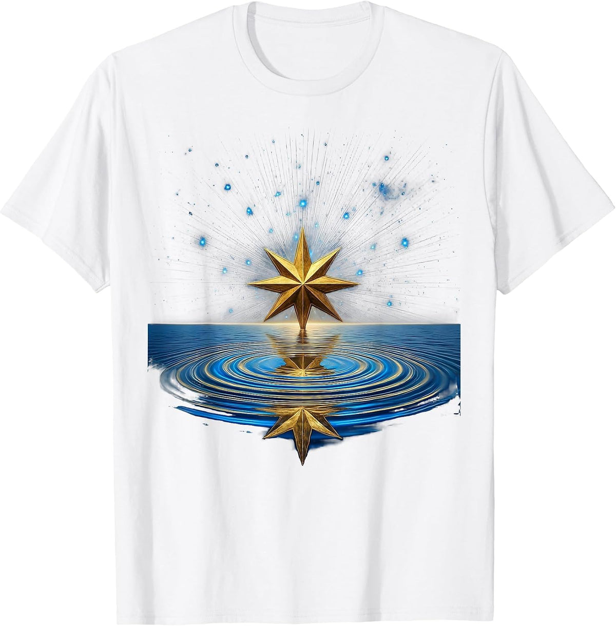 Men's Star Reflected in Still Ocean Graphic T-Shirt - White