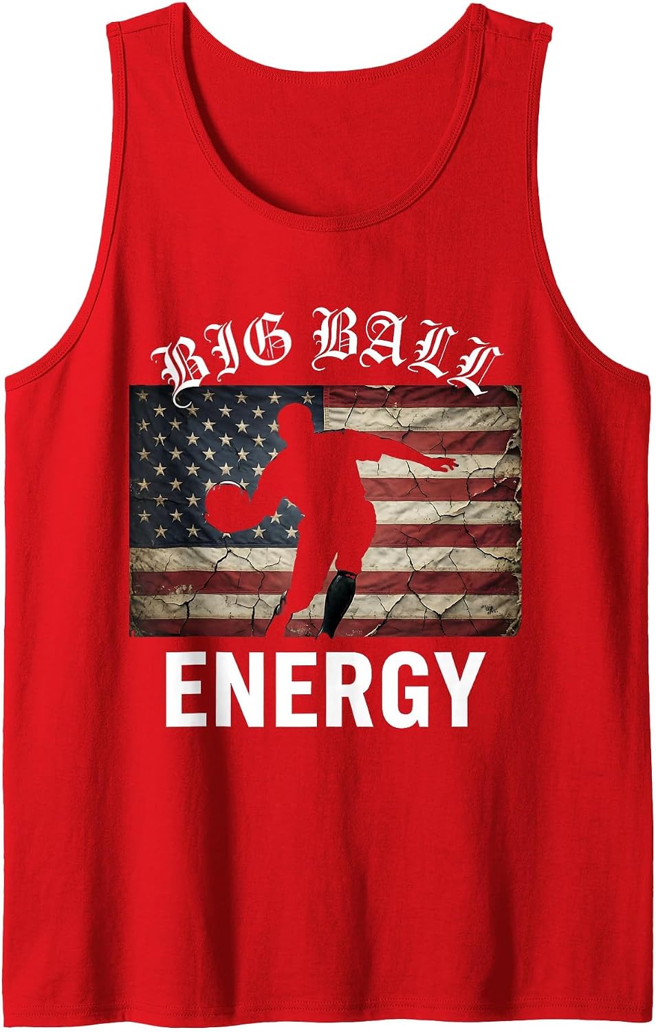 Big Ball Energy Funny Bowling Design Tank Top - Red