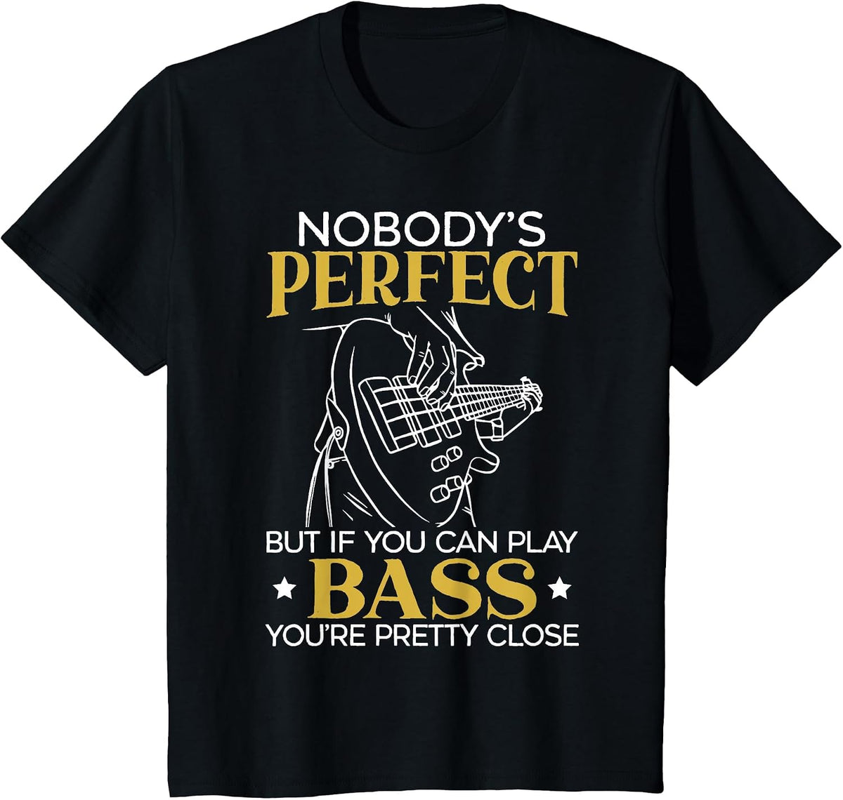 Bass Guitar Player Bassist Guitarist Musician Music T-Shirt - Black