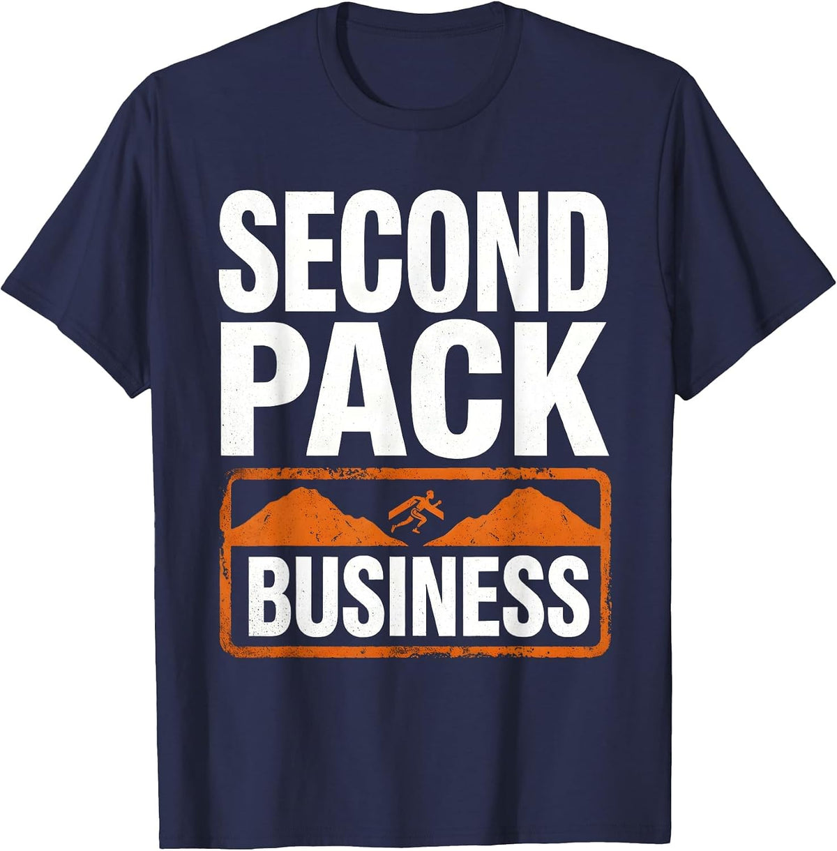 Men's Second Pack Business Funny Cross Country Runner Gift T-Shirt - Navy Blue