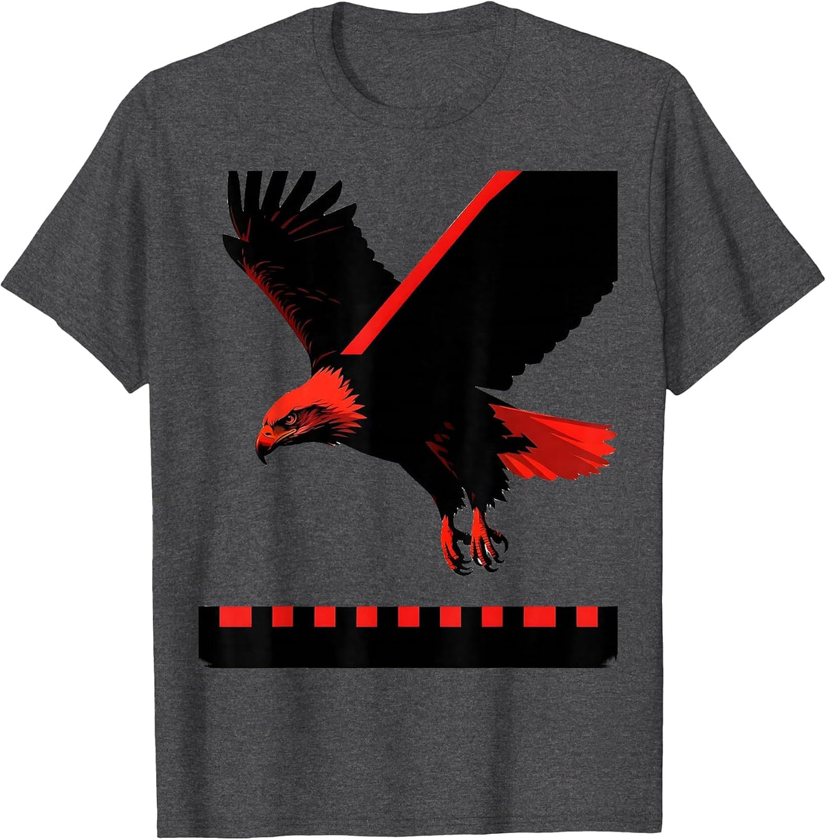 Men's Bald Eagle Descending Vintage Sports Fan Patriotic Pride T-Shirt - Dark Heather Grey