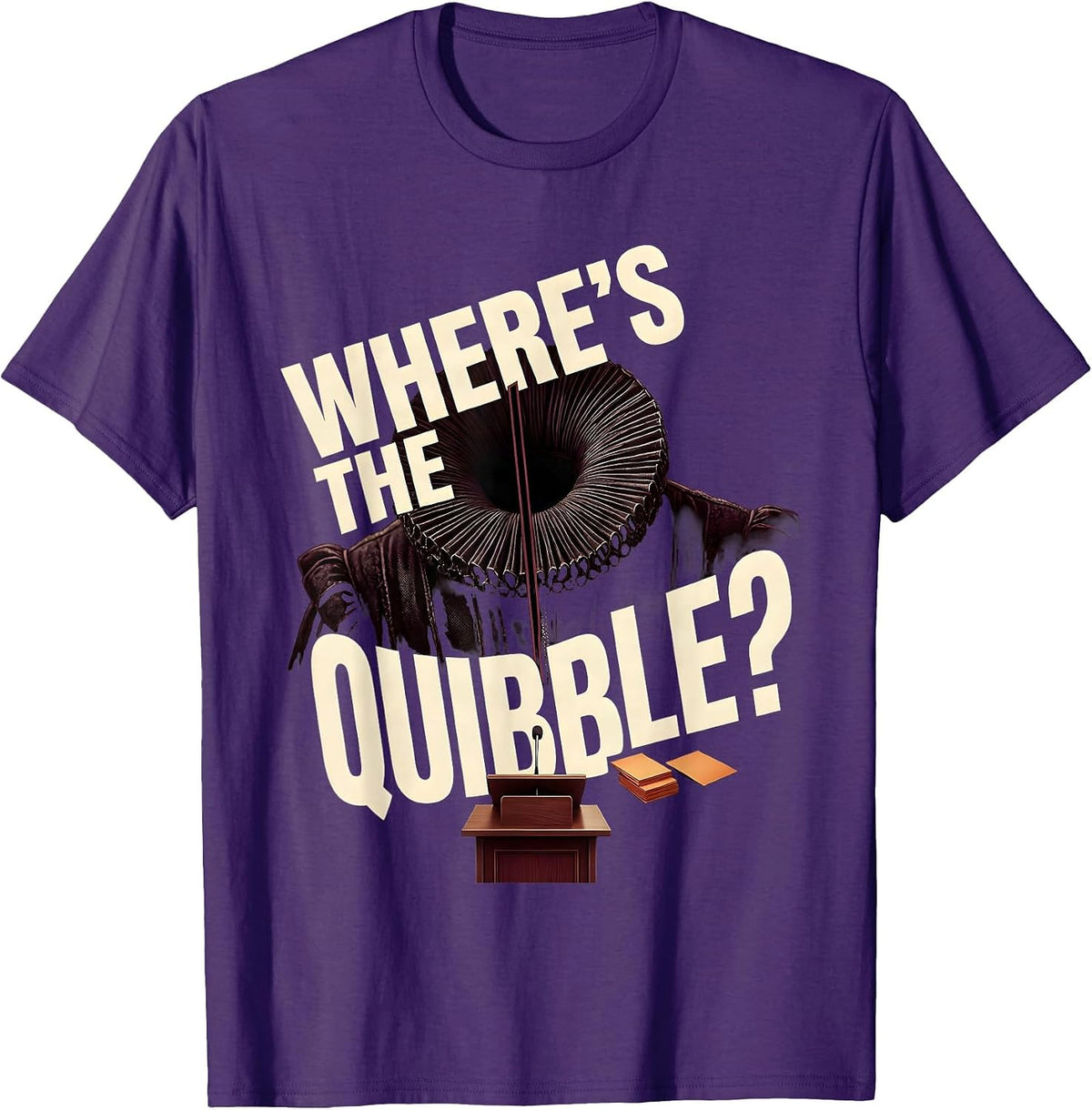Where's The Quibble? Funny Shakespeare Quote Literary Humor T-Shirt - Purple
