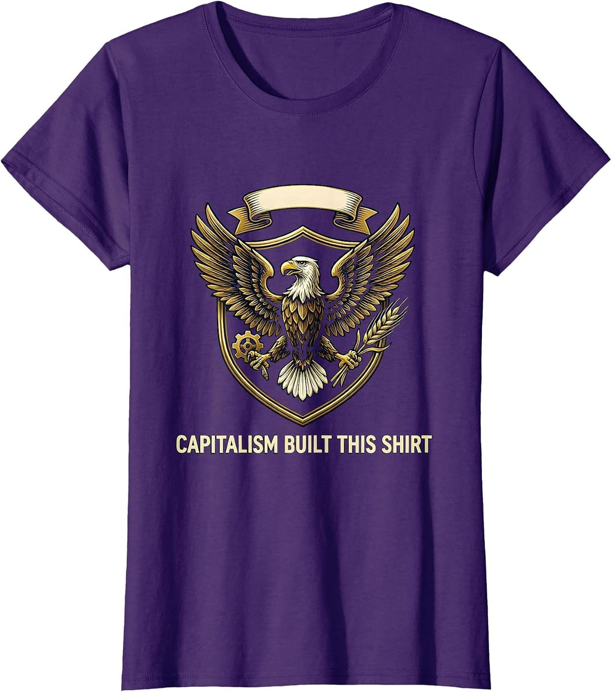 Women's Capitalism Built This Bold Conservative Design T-Shirt - Purple