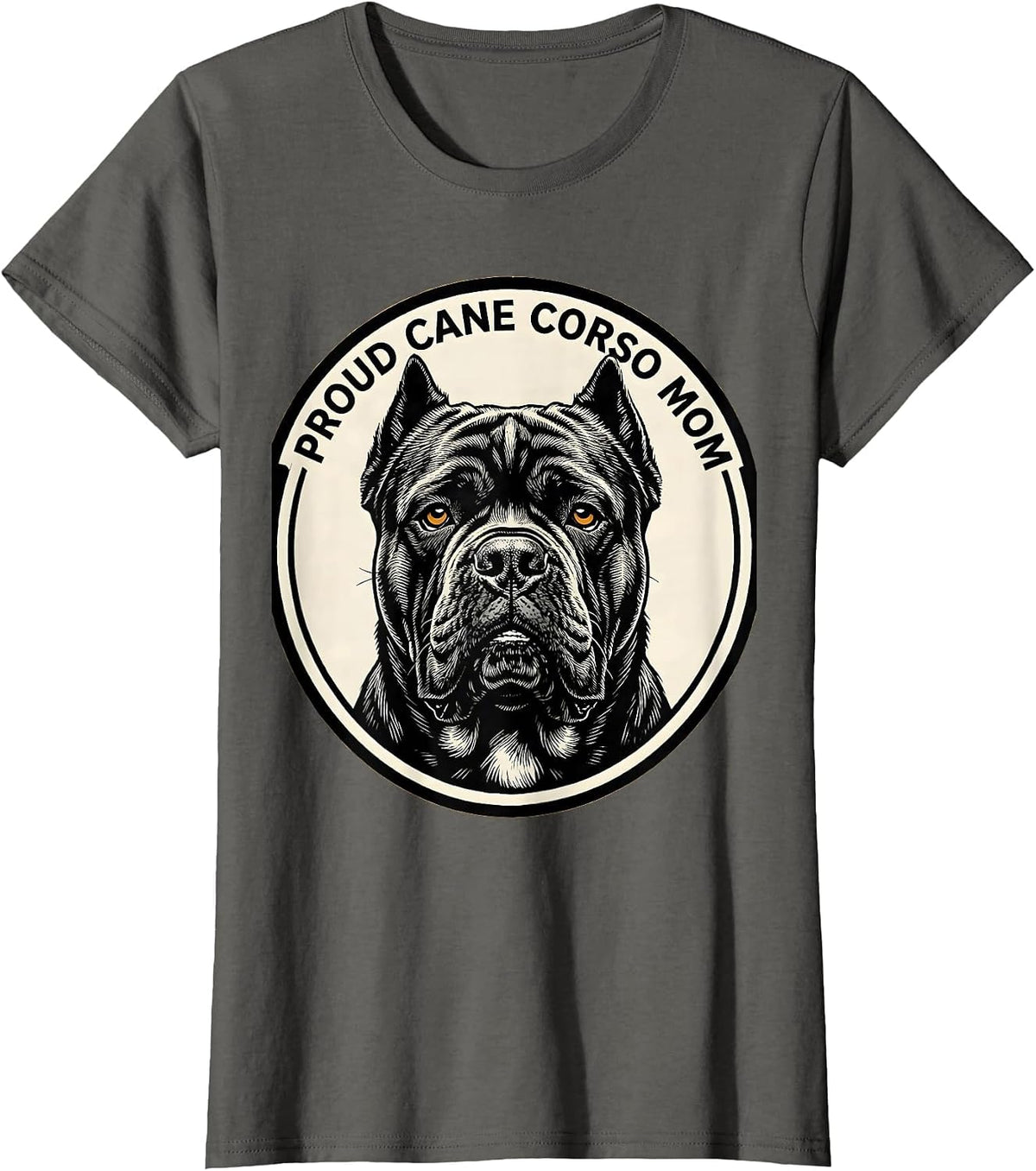 Women's Proud Cane Corso Mom Funny Dog Owner Breed Pride T-Shirt - Asphalt Grey