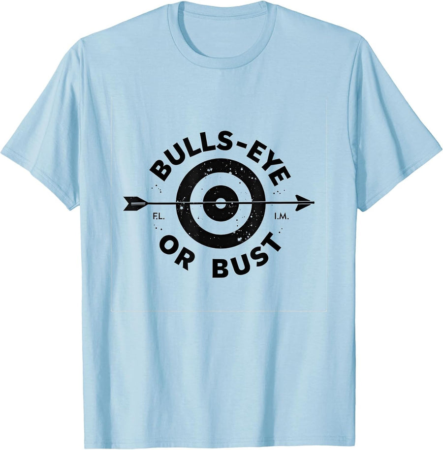 Bulls-eye or Bust Target Practice Design T-Shirt - Baby Blue