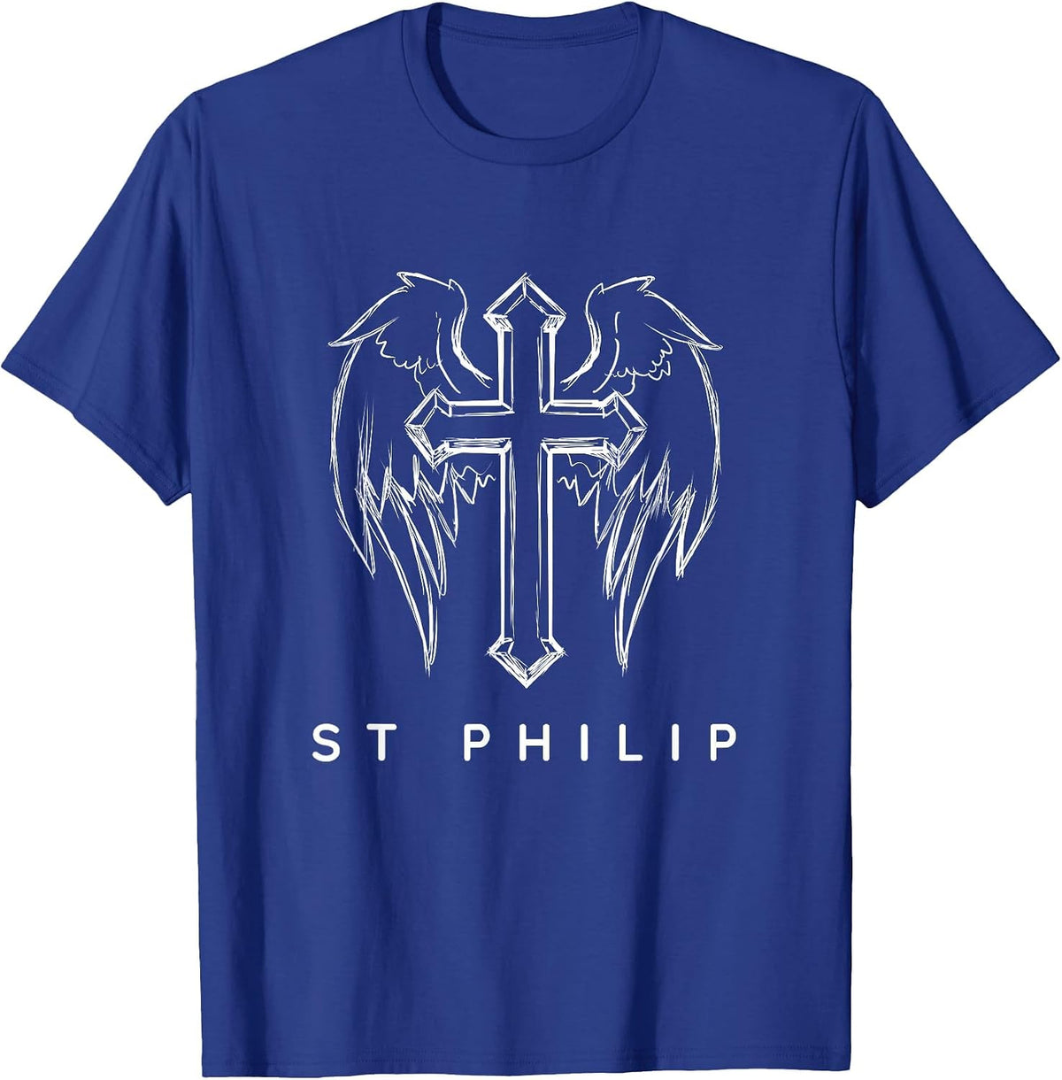 St Philip the Apostle Traditional Catholic Prayer Angel Idea T-Shirt - Royal Blue