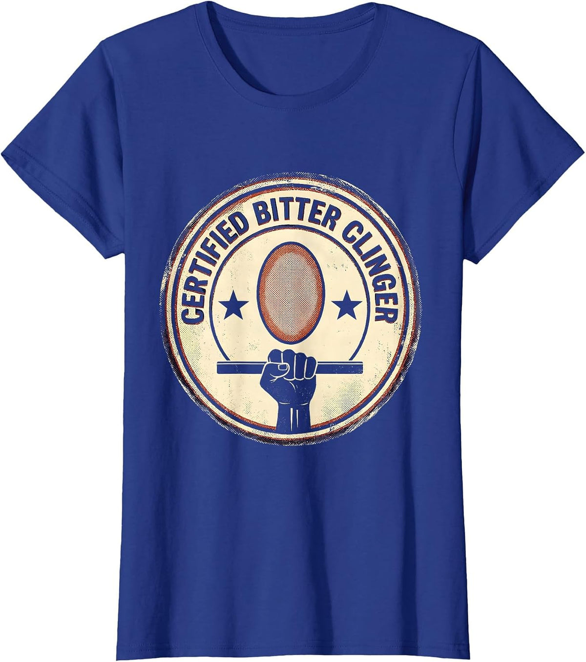 Women's Certified Bitter Clinger Funny Trump Political Satire Humor T-Shirt - Royal Blue