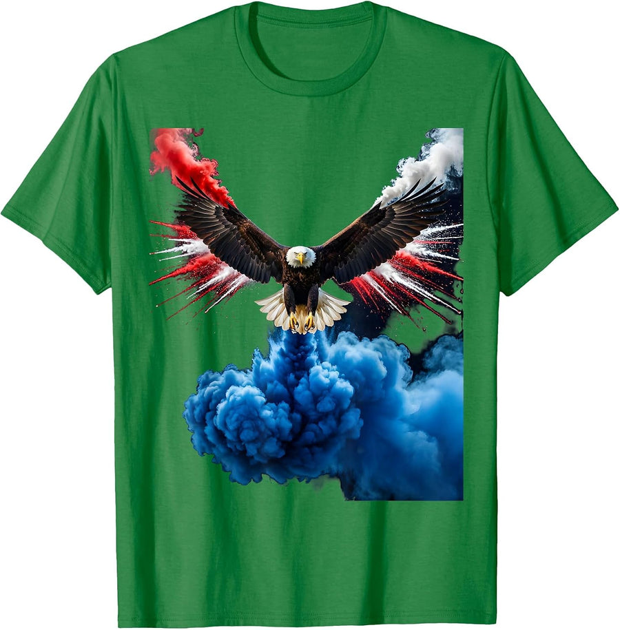 Men's Bald Eagle 250th Anniversary USA Patriotic Tee T-Shirt - Kelly Green