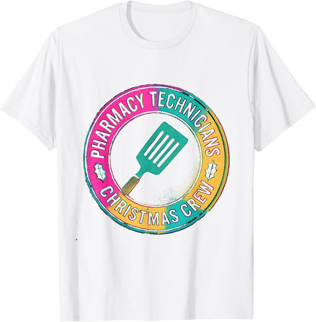 Men's Pharmacy Technicians Christmas Crew Funny Pharmacy Tech T-Shirt - White