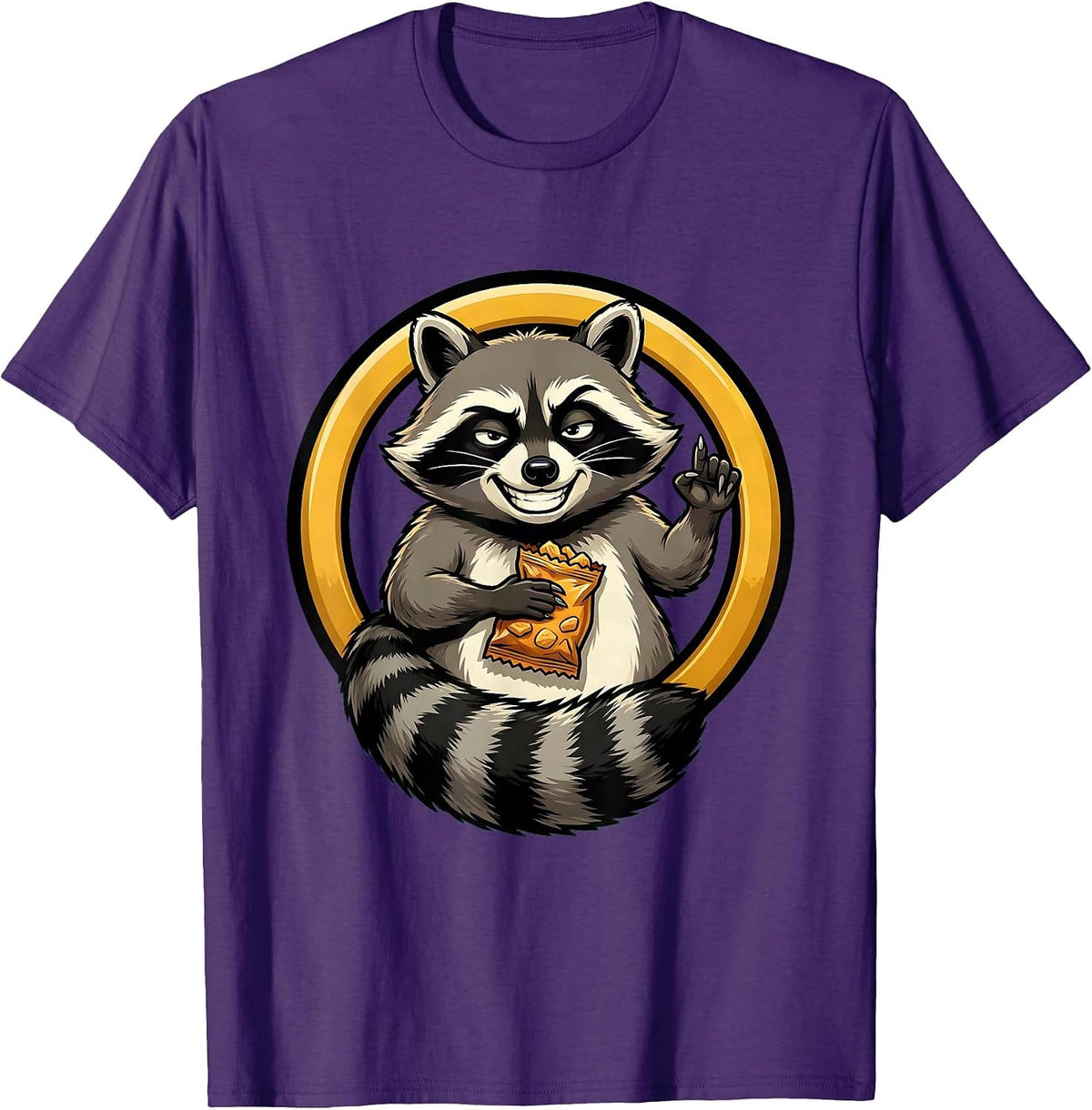 Men's Raccoon Stealing Snack With Zero Remorse T-Shirt - Purple