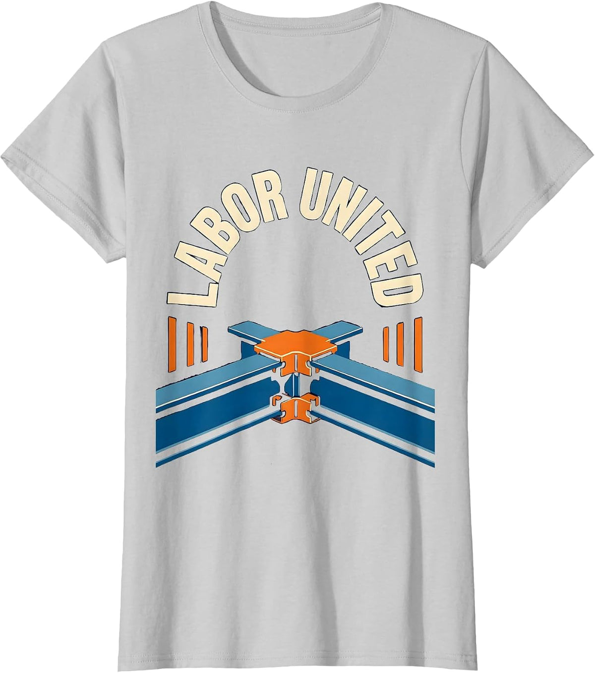 Labor United Proud Union Worker Solidarity Skilled Trades T-Shirt - Silver Grey