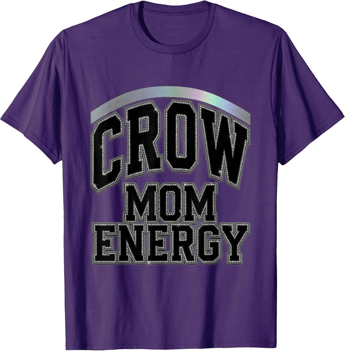 Crow Mom Energy Bold Graphic Design T-Shirt - Purple