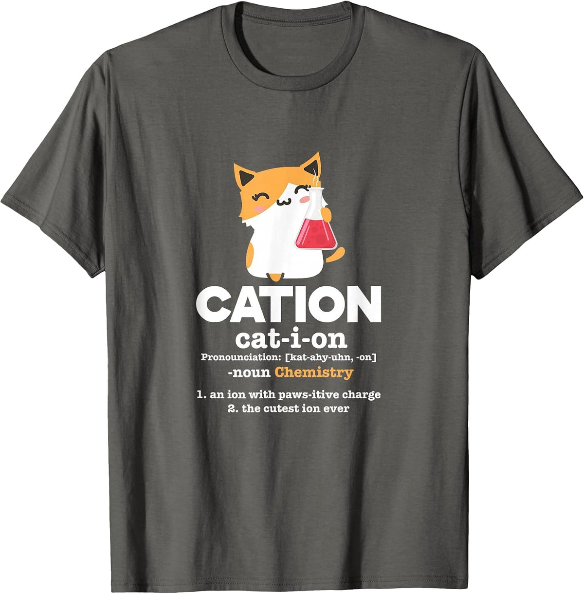 Cation Cat Ion Science Chemistry Definition T-Shirt - Asphalt Grey