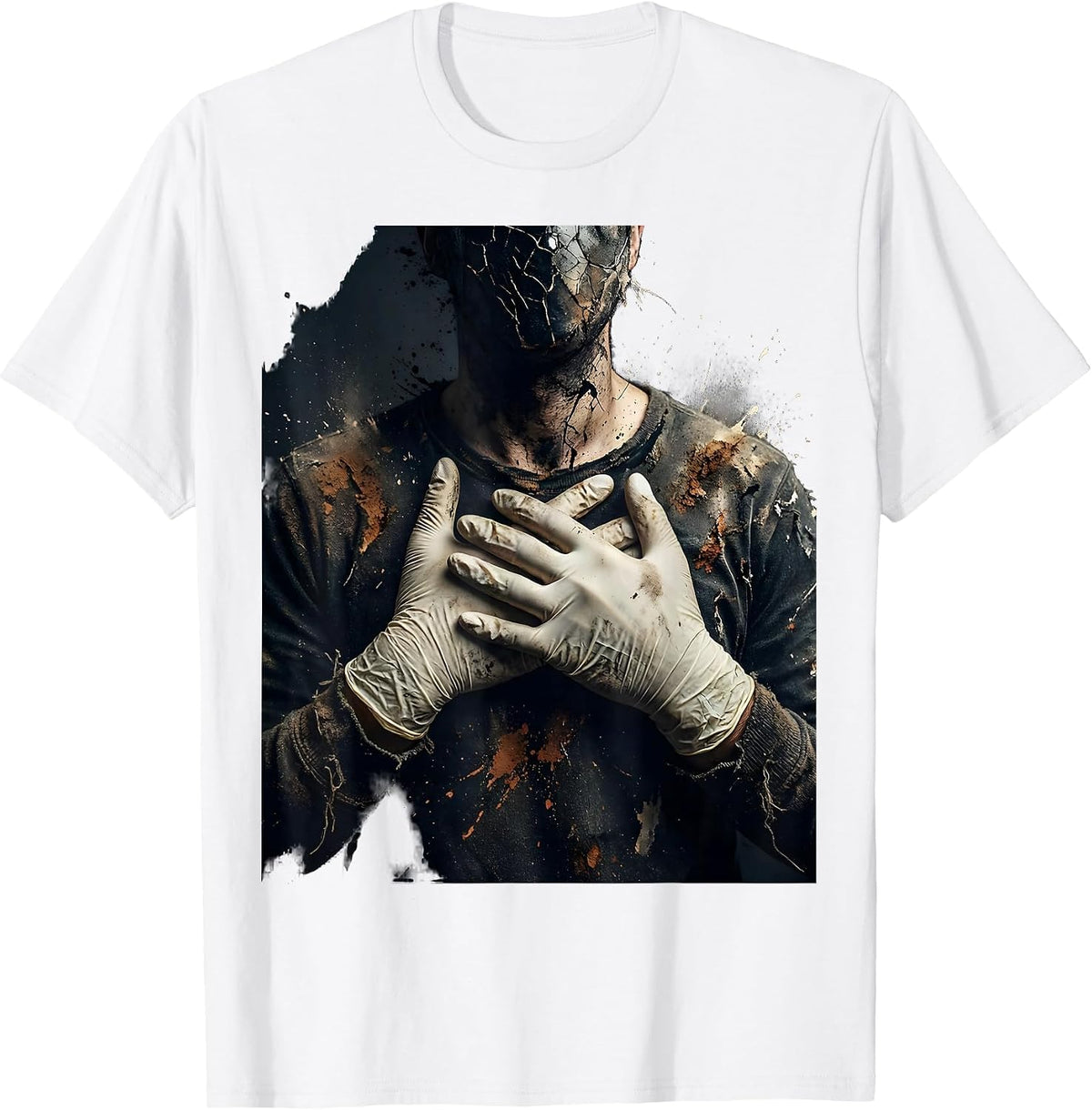 Men's EMT Chest Compressions CPR Rescue Graphic T-Shirt - White