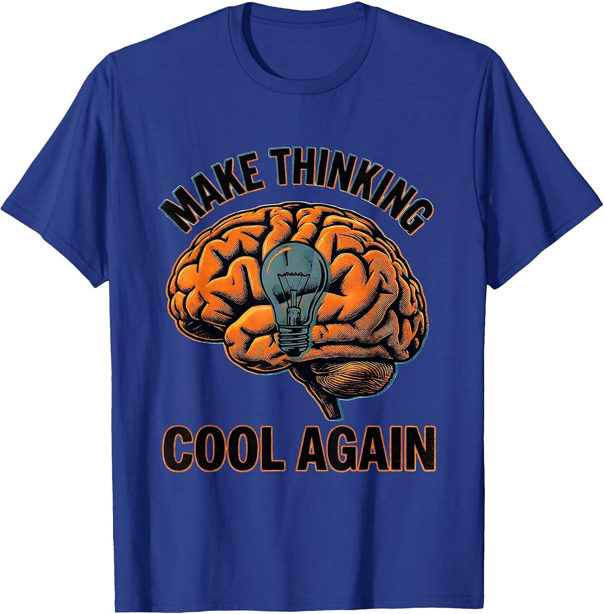 Men's Make Thinking Cool Again Graphic Design T-Shirt - Royal Blue
